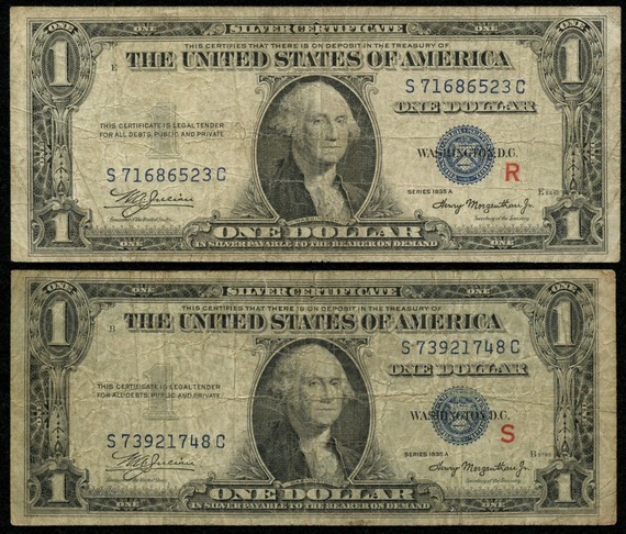 main 1520468122-R-S-Experimental-Pair-of-1935-A-1-One-Dollar-Silver-Certificate-Bank-Notes-PristineAuction.com
