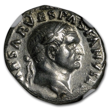 rome-ar-denarius-emperor-vespasian-69-79-ad-xf-ngc 205853 slab